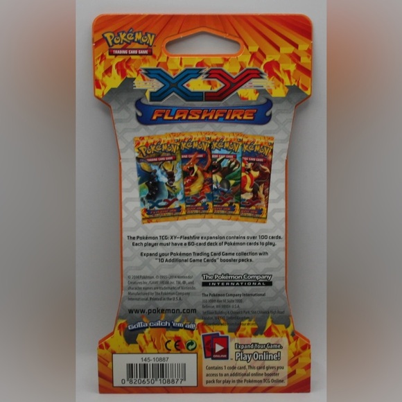 Pokemon Flashfire Trading Card Pack - Red and Orange